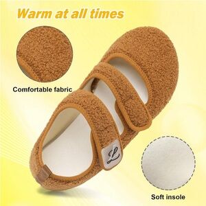 LeIsfIt House Slippers for Women Men Wide Diabetic Adjustable Size 36-37 NWOB